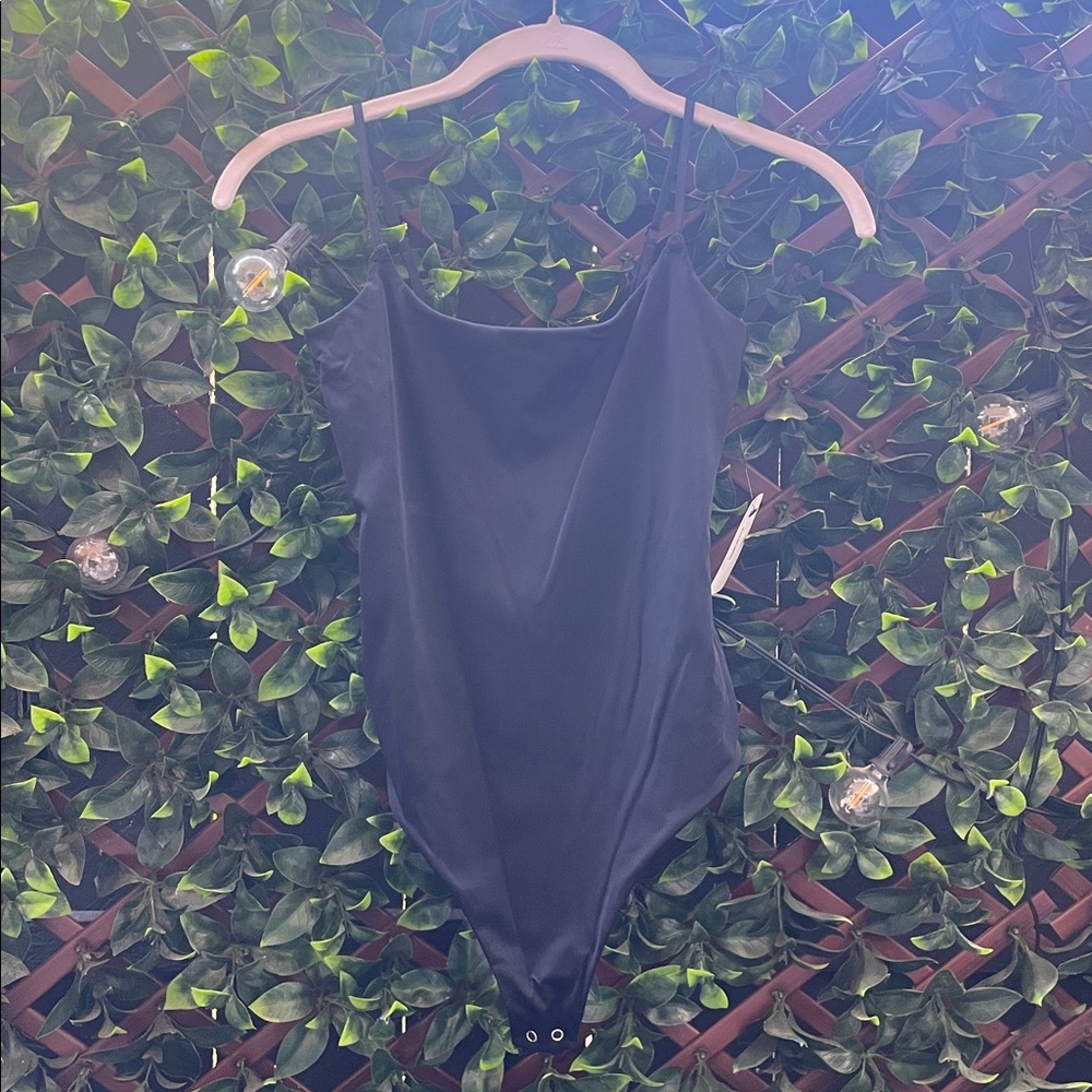 Black Spaghetti Strap Bodysuit